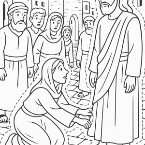 The Woman who touched the hem of Jesus' garment: Color