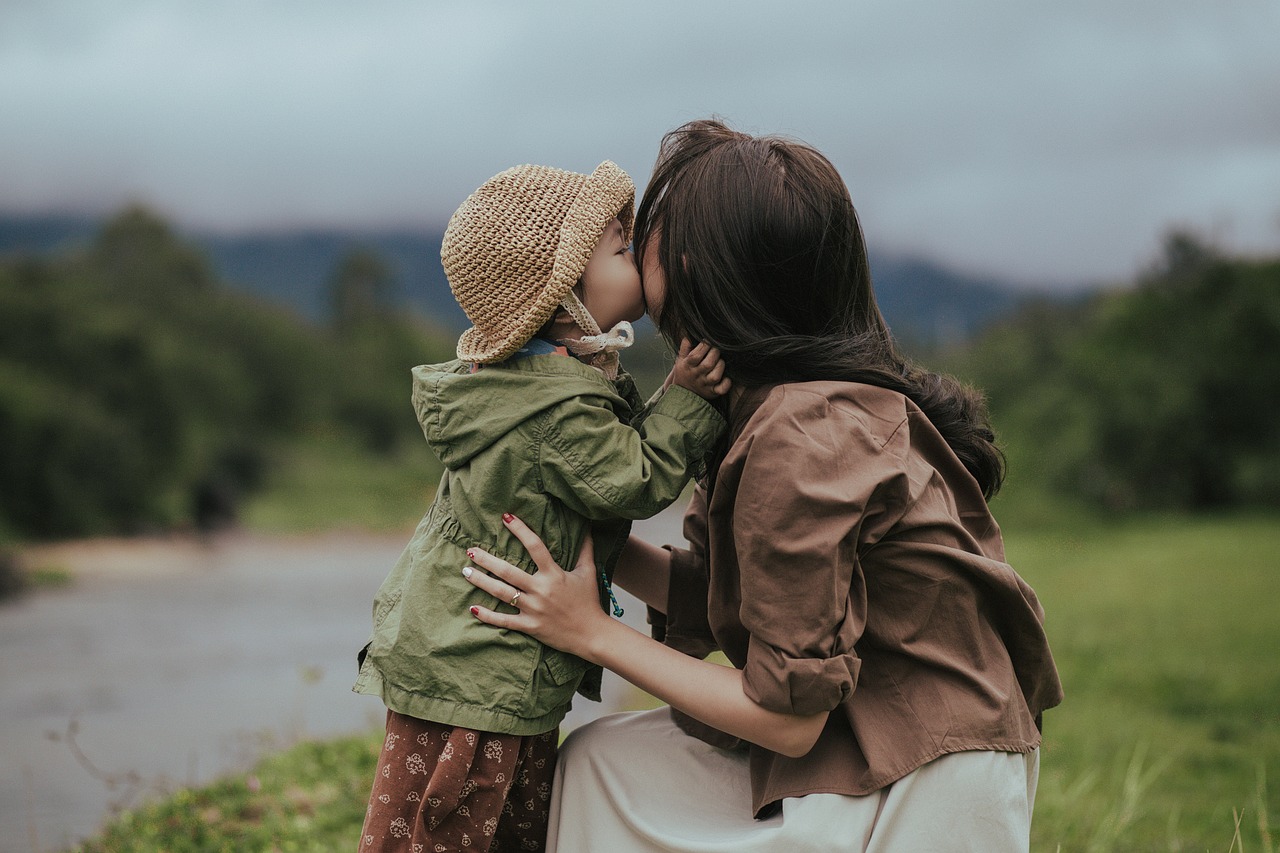 mother, daughter, kiss, happy mothers day, parent, child, people, family, love, closeup, mom, mum