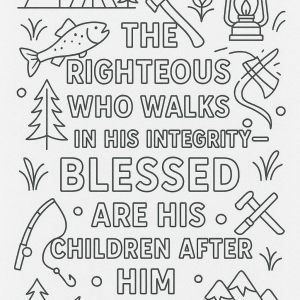 Scripture Coloring- Proverbs 20:7