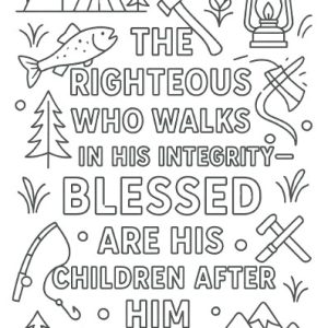 Scripture Coloring- Proverbs 20:7