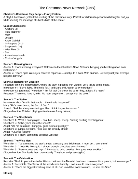 The Christmas News Network- Simple Christmas Play - Image 2