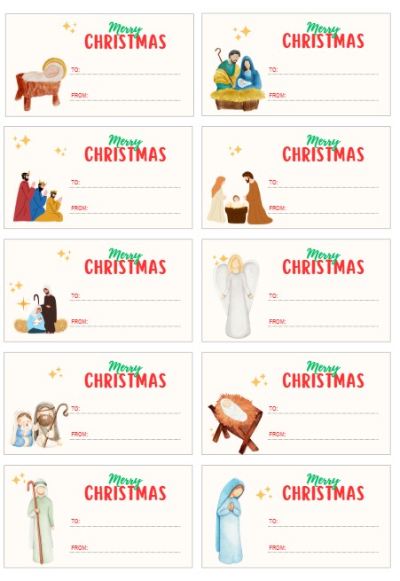 Christmas Gift Tags (4 sheets of 10 tags) - Image 3