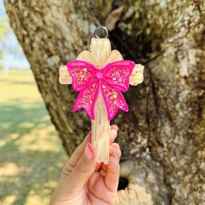 Glitzy Handmade Cross Freshie