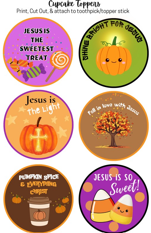12 Christian Cupcake Toppers- Download & Print