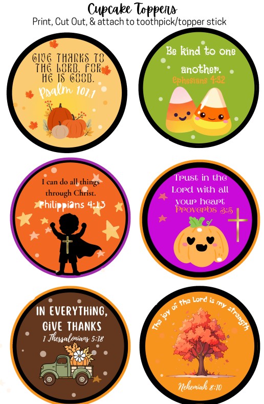 12 Christian Cupcake Toppers- Download & Print - Image 3