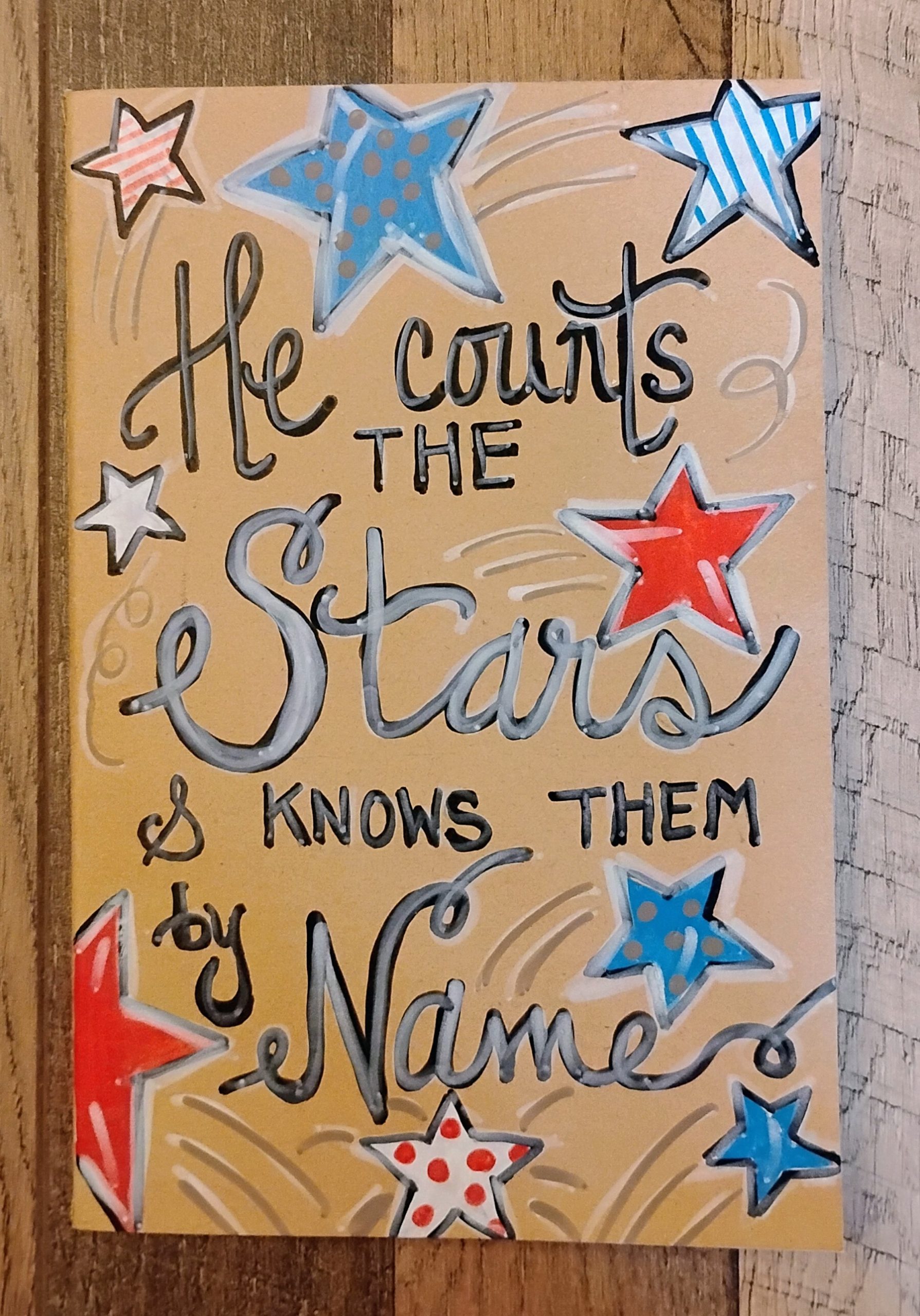 Hand painted Journal: He Counts the Stars - Image 4
