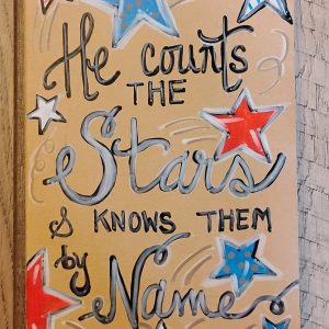 Hand painted Journal: He Counts the Stars