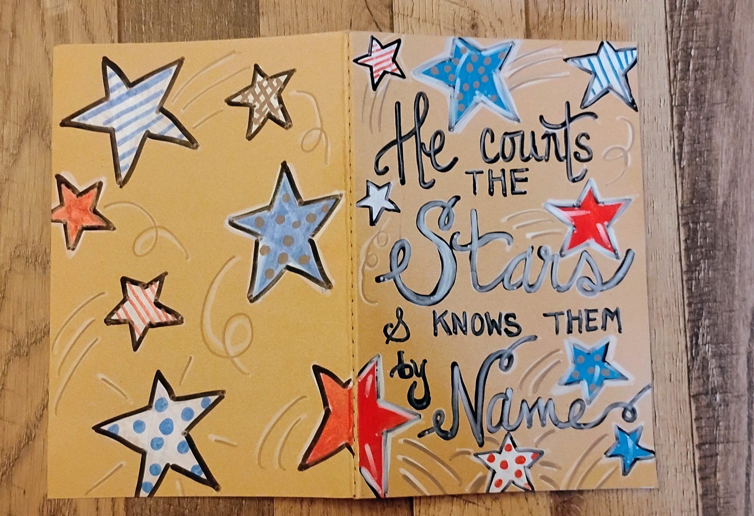 Hand painted Journal: He Counts the Stars - Image 2